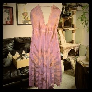 Purple tie-dyed dress